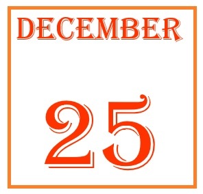 December 25 Calendar Card