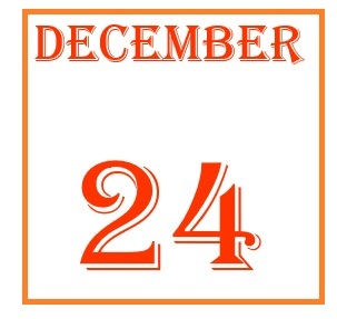 December 24 Calendar Card