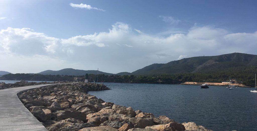 View for the Mallorca coast from escollera in Portals Nous