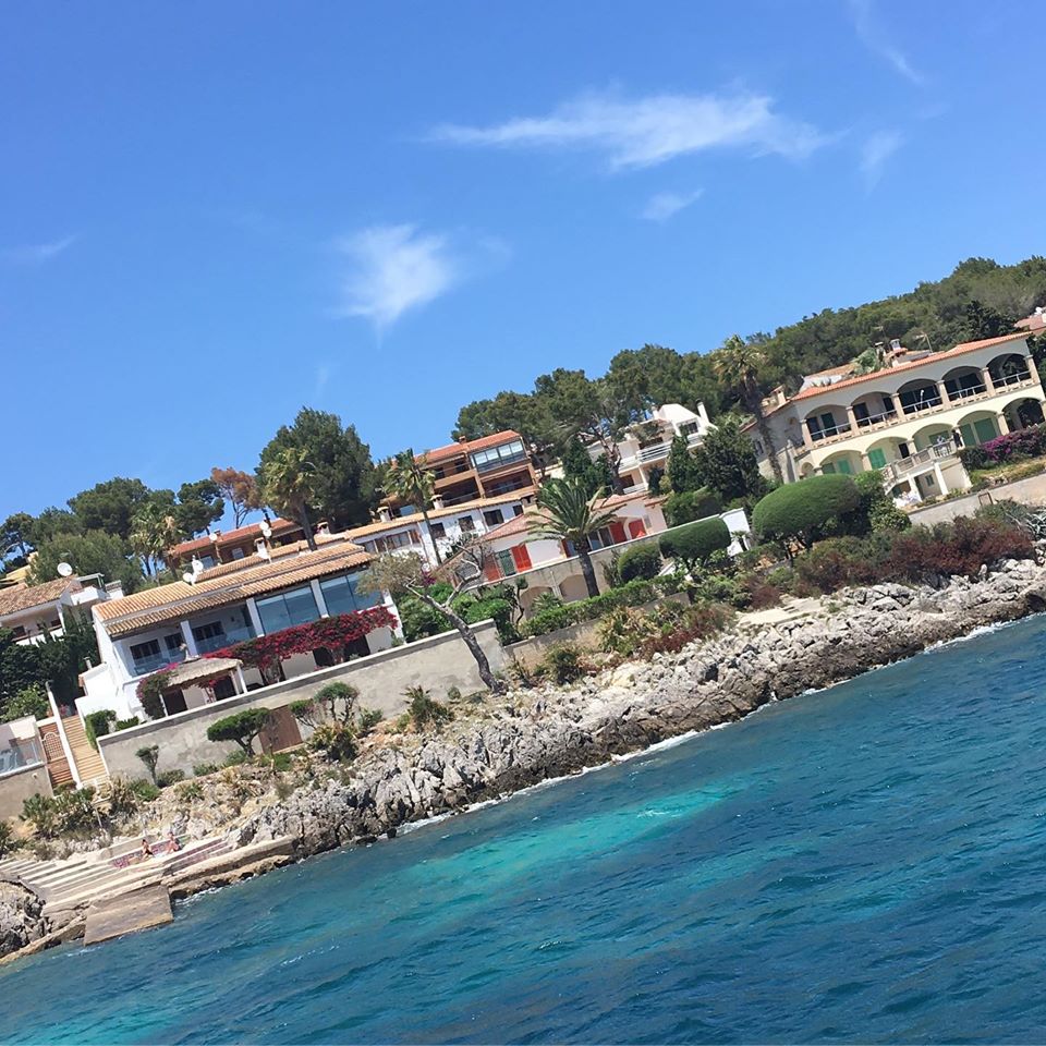 View of the coast in Aucanada during boat trip in Alcudia Bay.