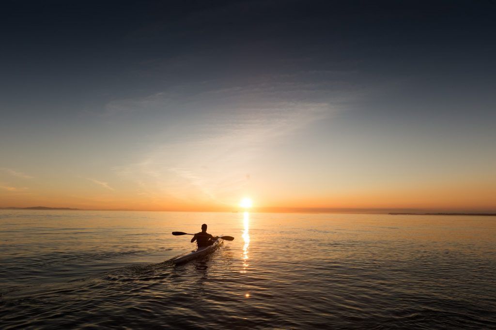 Kayaking on the sea