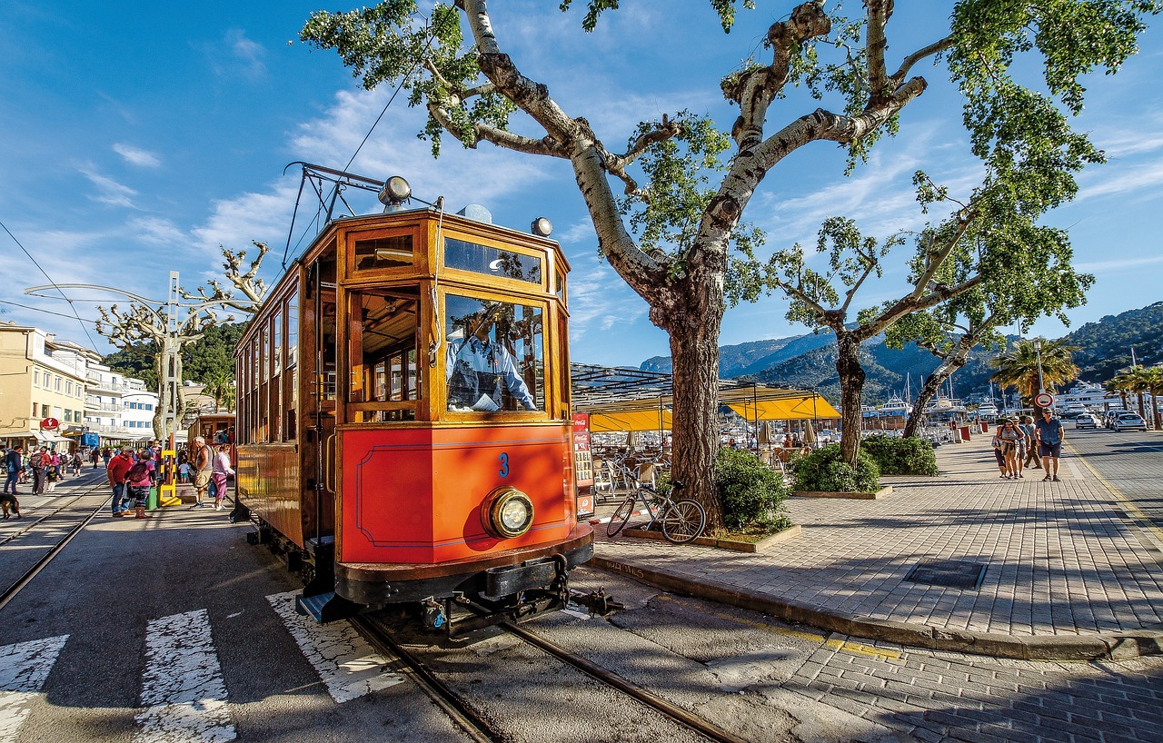 Tram in Puerto Soller - top of Mallorca on Instagram spots