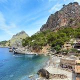 Village Sa Calobra on the shore of the Mediterranean sea. Island Majorca, Spain.