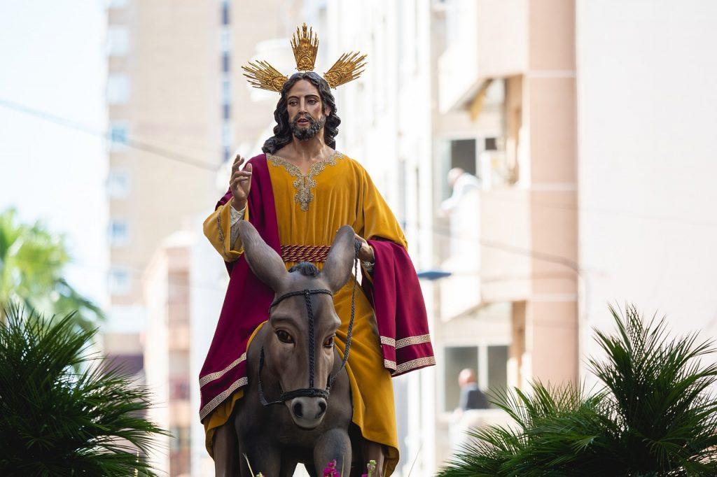 Jesus figure during Easter Processions in Mallorca