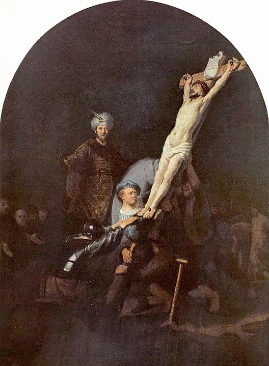 The Raising of the Cross by Rembrandt