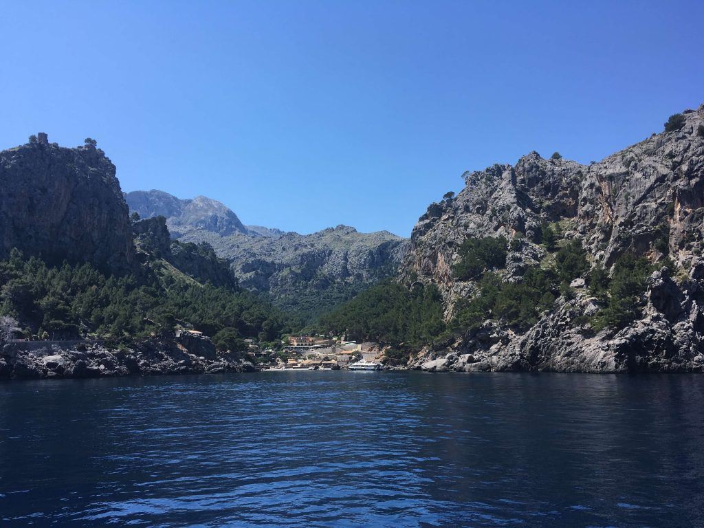 View of Port Sa calobra from the boat